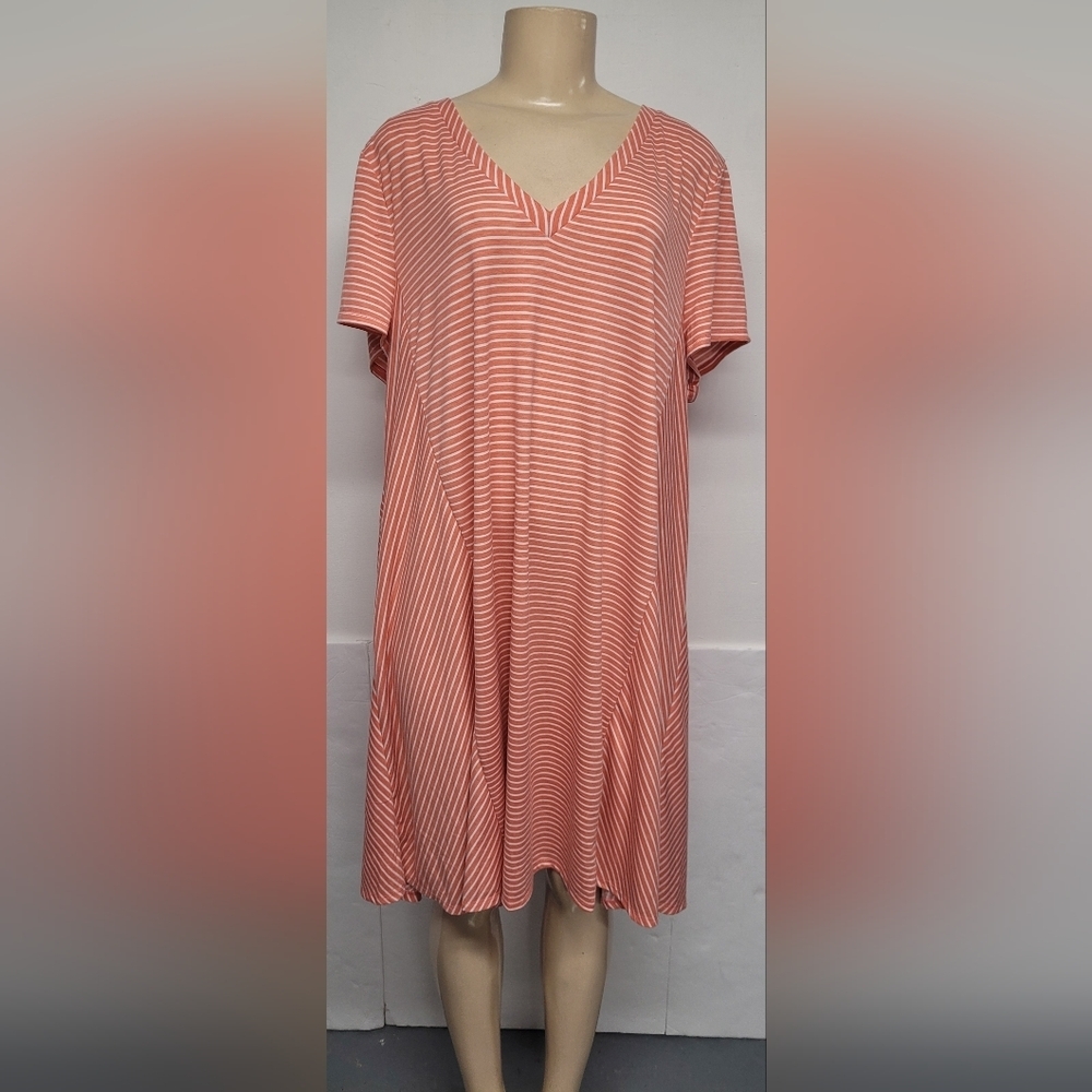 West Loop XXL Women's T Shirt Dress Striped New